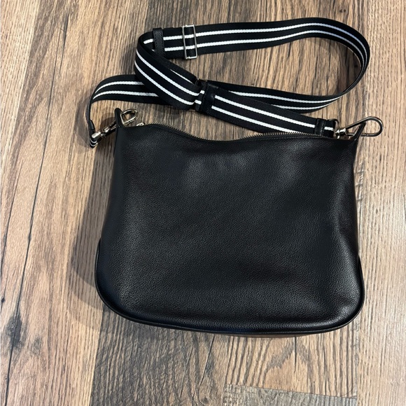 Kate Spade Black Shoulder Bag with Striped Strap - Picture 3 of 5